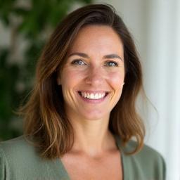 Professional headshot of Sarah Jensen, a thoughtful and empathetic woman.