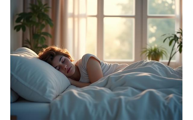 A person sleeping peacefully, indicating optimal sleep and recovery.