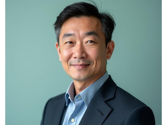 Portrait of David Chen, meditation guide and wellness consultant