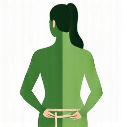 Person measuring waist, symbolizing weight management.